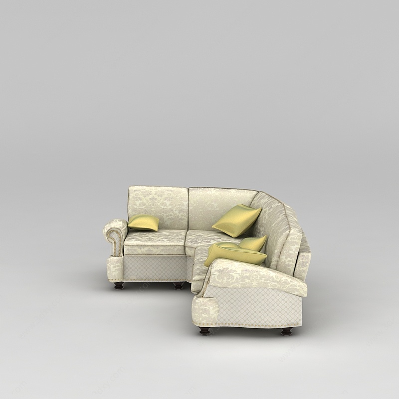 豪华拐角沙发3D模型