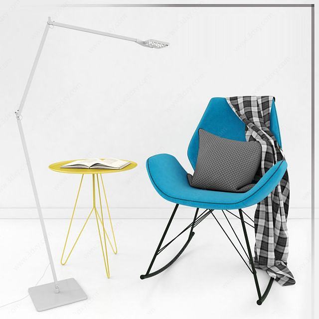 休闲椅子落地灯组合3D模型
