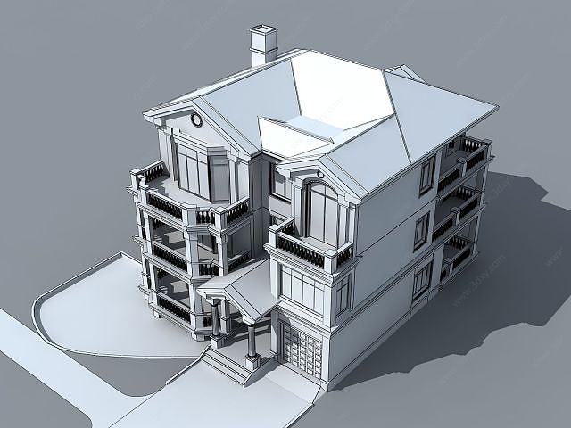 简欧别墅3D模型