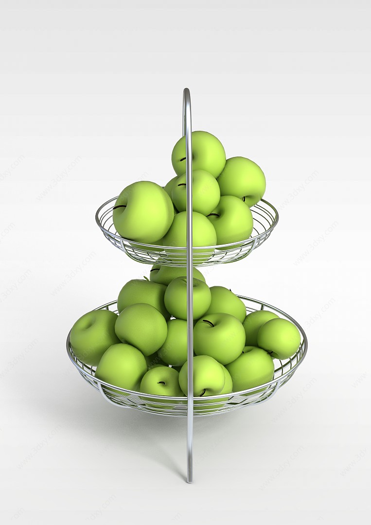 青苹果果篮3D模型