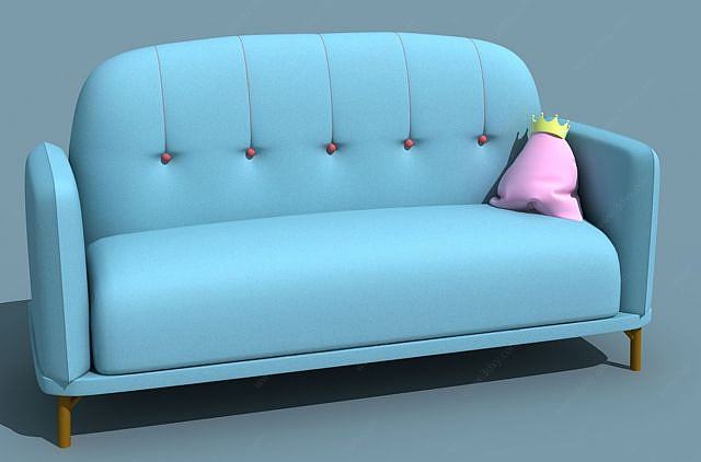 可爱蓝色沙发3D模型