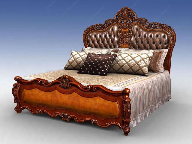 豪华美式床3D模型