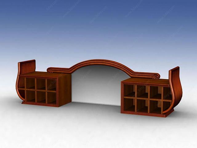 实木餐边柜3D模型