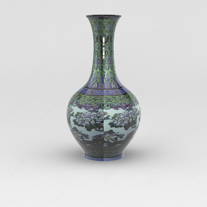 中式文物花瓶3D模型