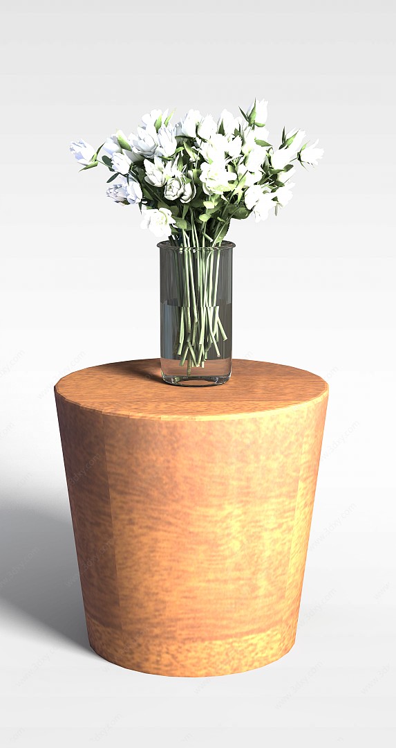 花卉和花几3D模型