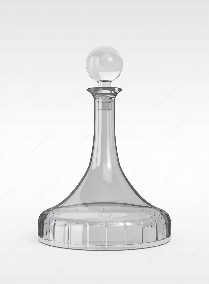 玻璃酒瓶3D模型
