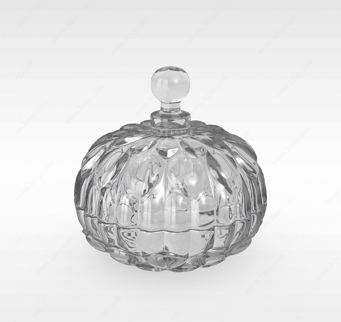 球形玻璃酒瓶3D模型