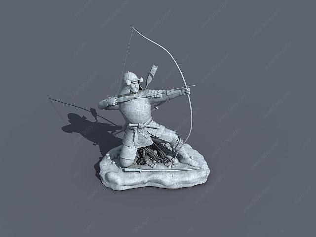 射箭雕塑3D模型