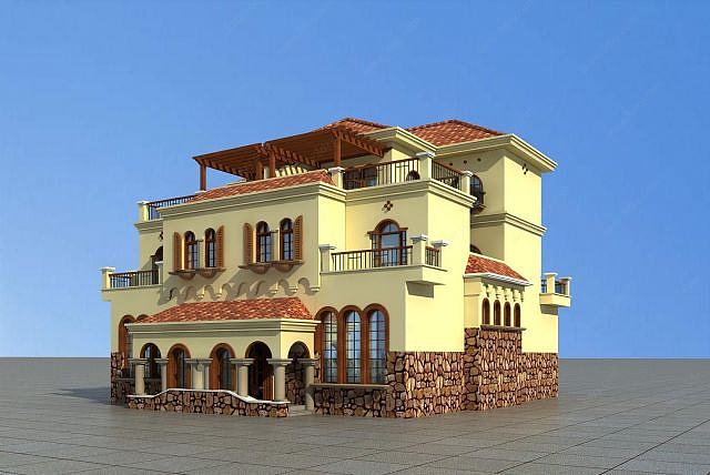 地中海别墅3D模型