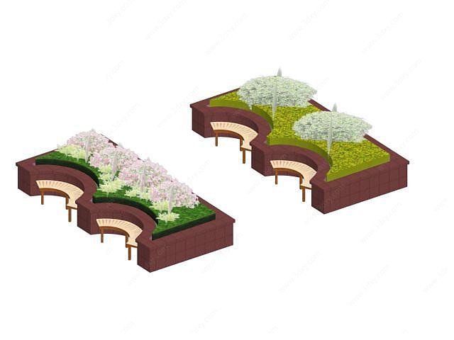 花坛3D模型