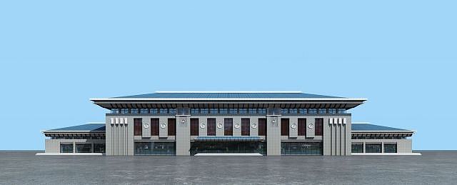 满族火车站3D模型