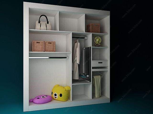 无门衣柜3D模型