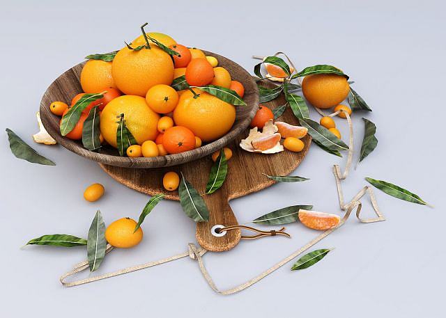 橘子3D模型