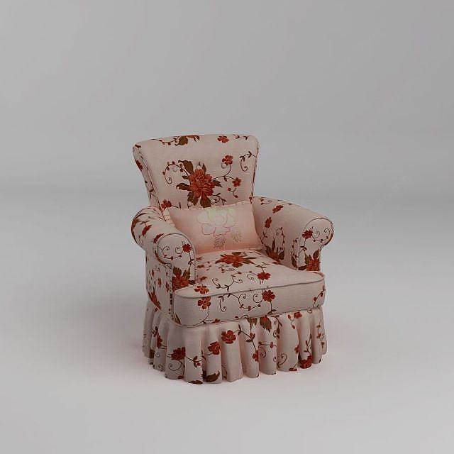 碎花单人沙发3D模型