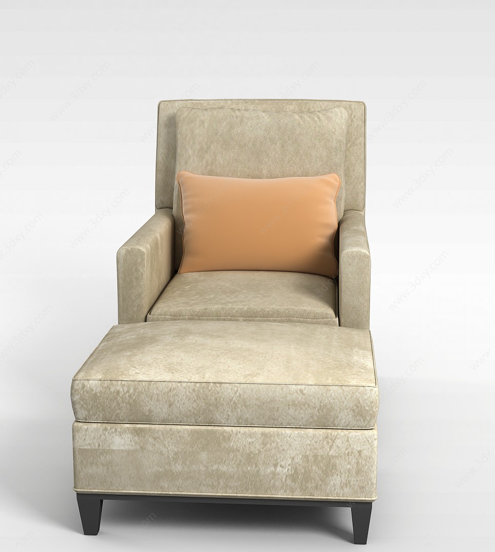 休闲软包沙发3D模型