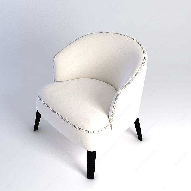 白色休闲沙发3D模型