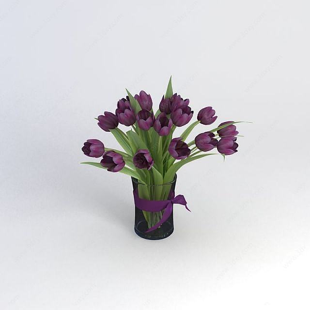 紫色郁金香3D模型