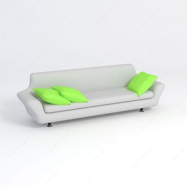 长条沙发3D模型
