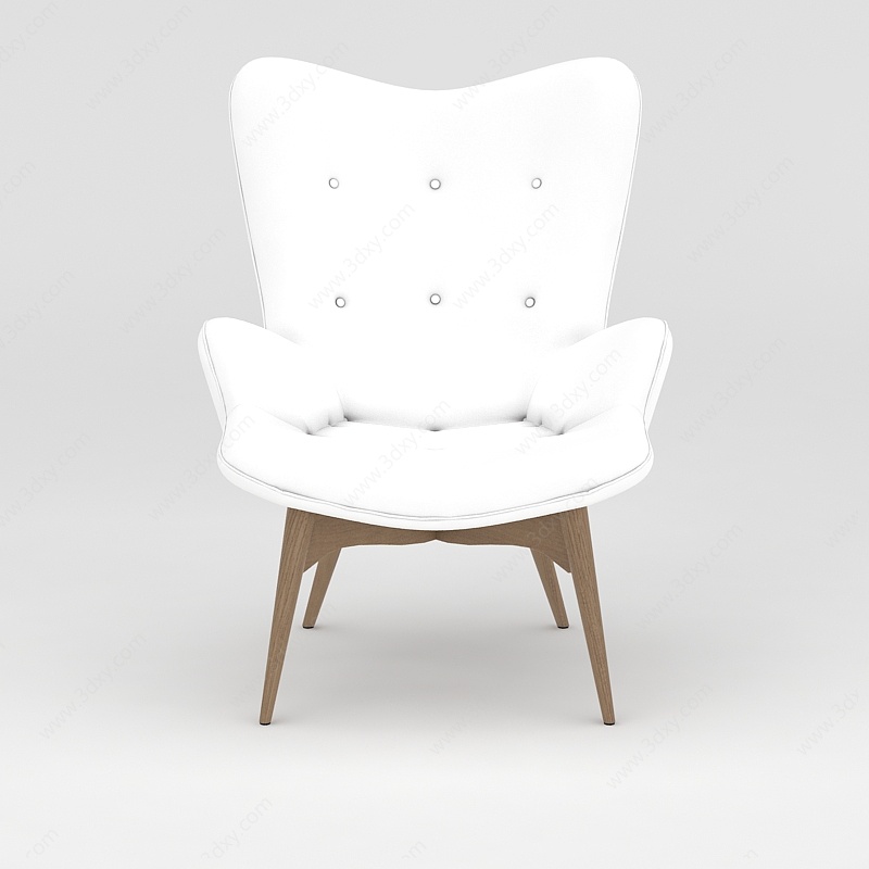 白色休闲沙发椅3D模型