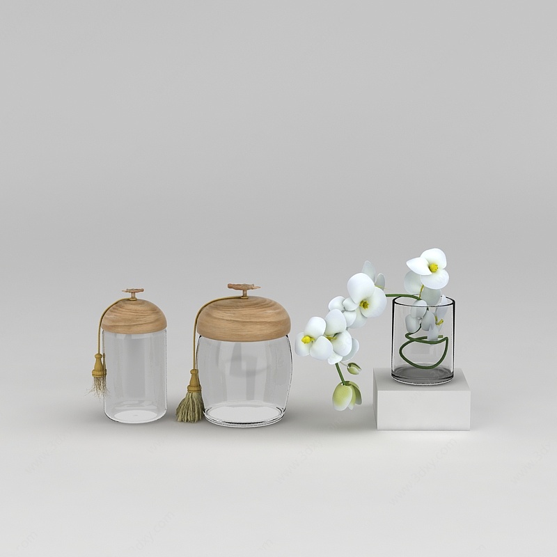 玻璃瓶花瓶装饰品3D模型