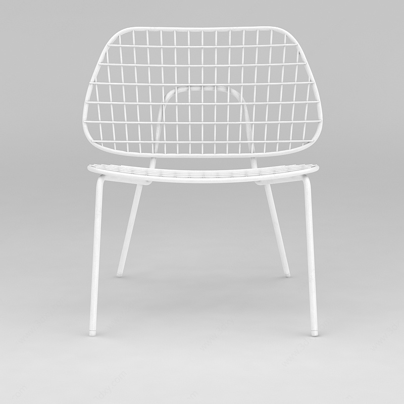 白色铁艺椅子3D模型