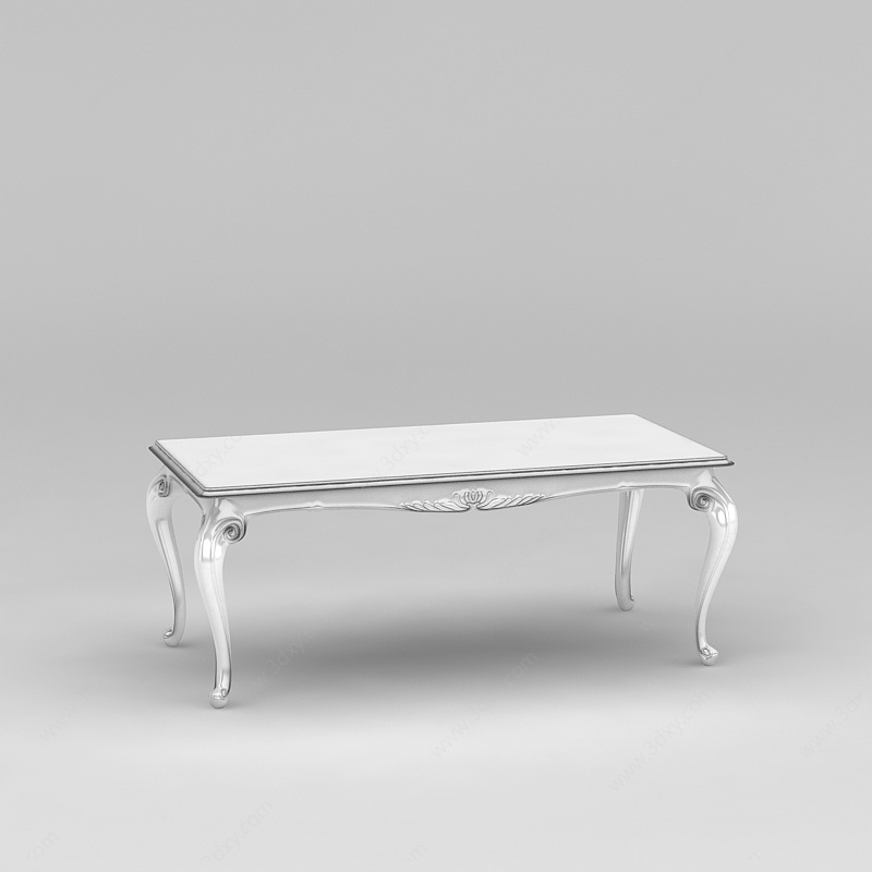 白色欧式餐桌3D模型