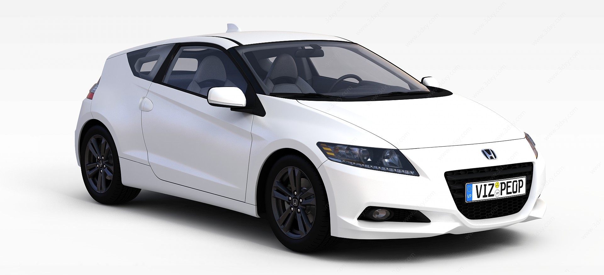 白色本田汽车3D模型
