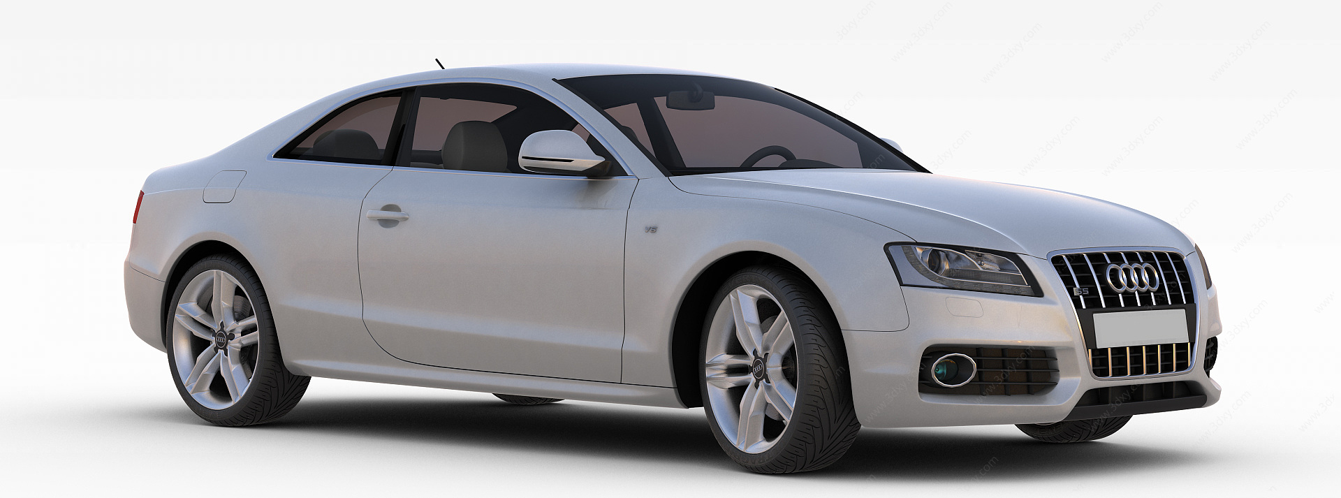 奥迪银色汽车3D模型
