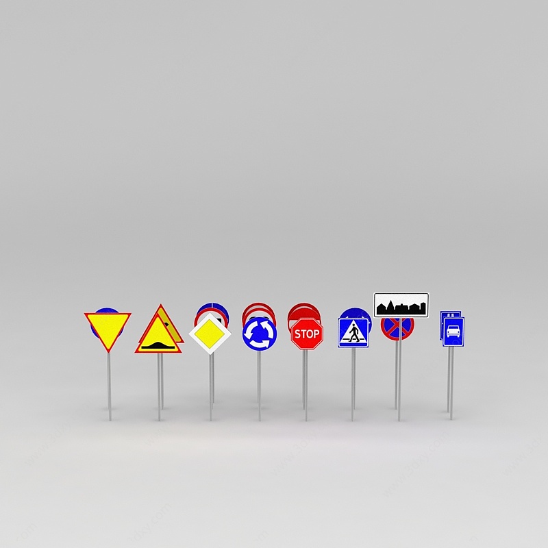 道路标识牌3D模型