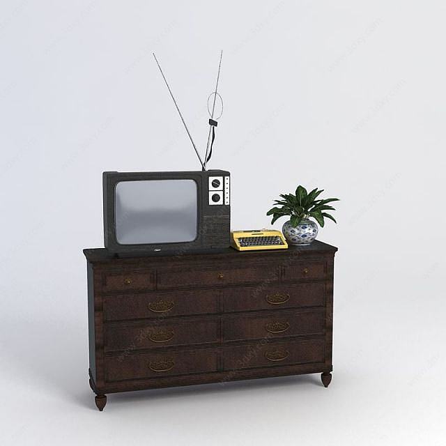 电视电视柜组合3D模型