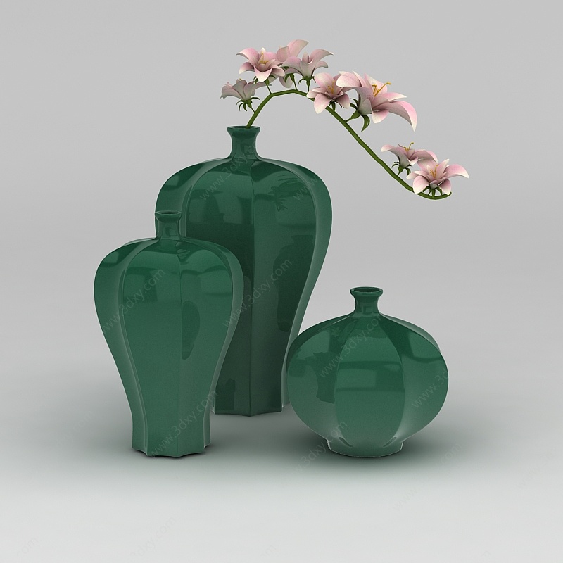 精美中式装饰花瓶3D模型