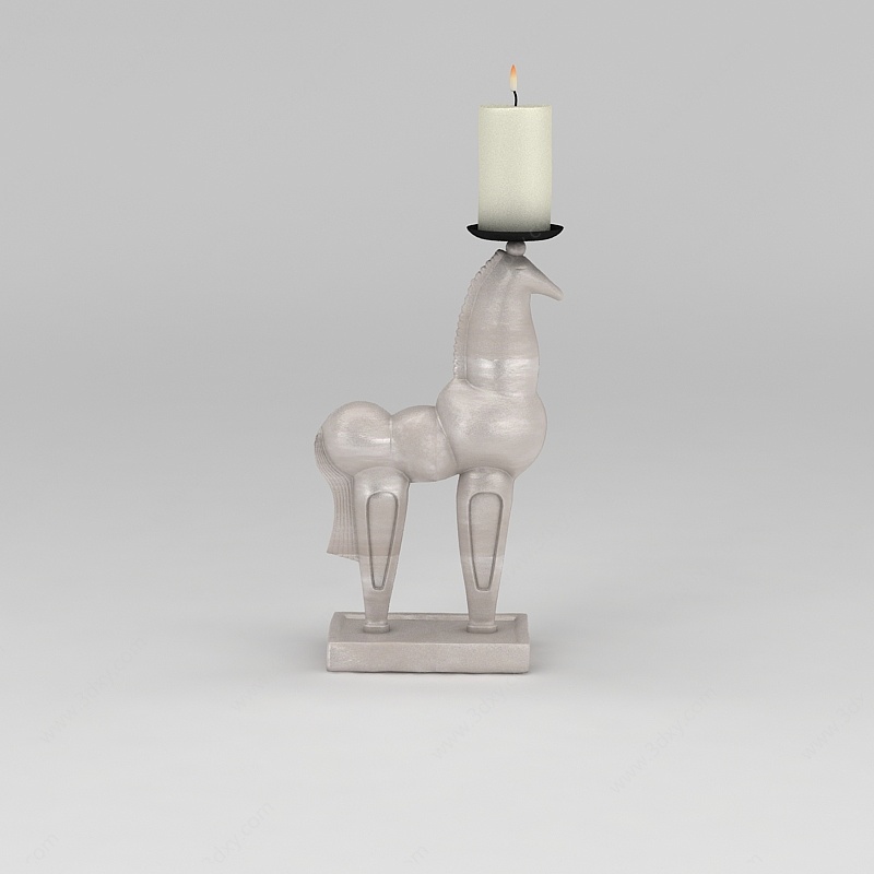 马蜡烛摆件3D模型