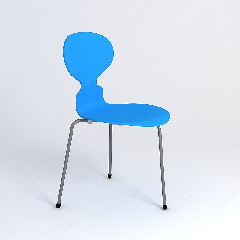 蓝色单椅3D模型