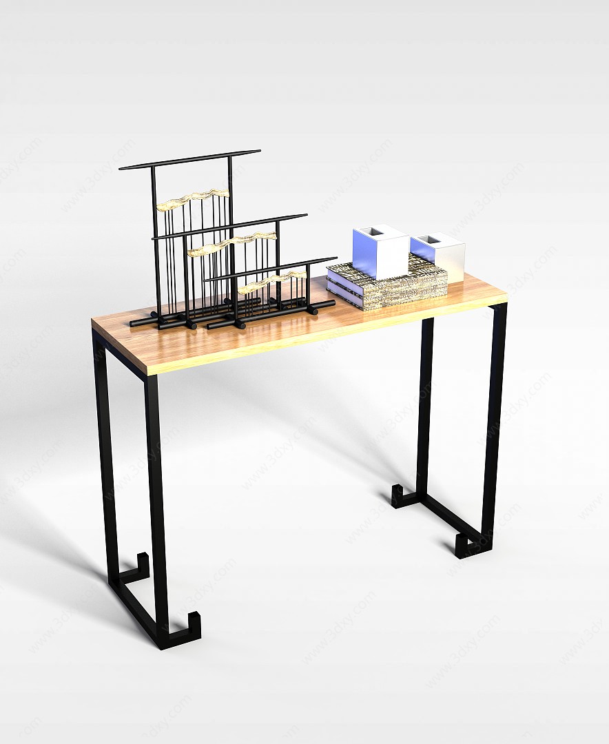 中式简约玄关桌3D模型