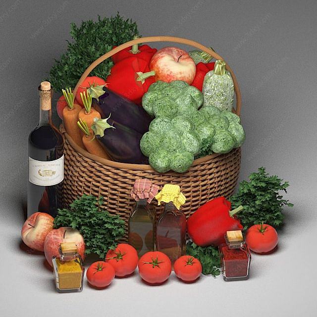 蔬菜篮子3D模型
