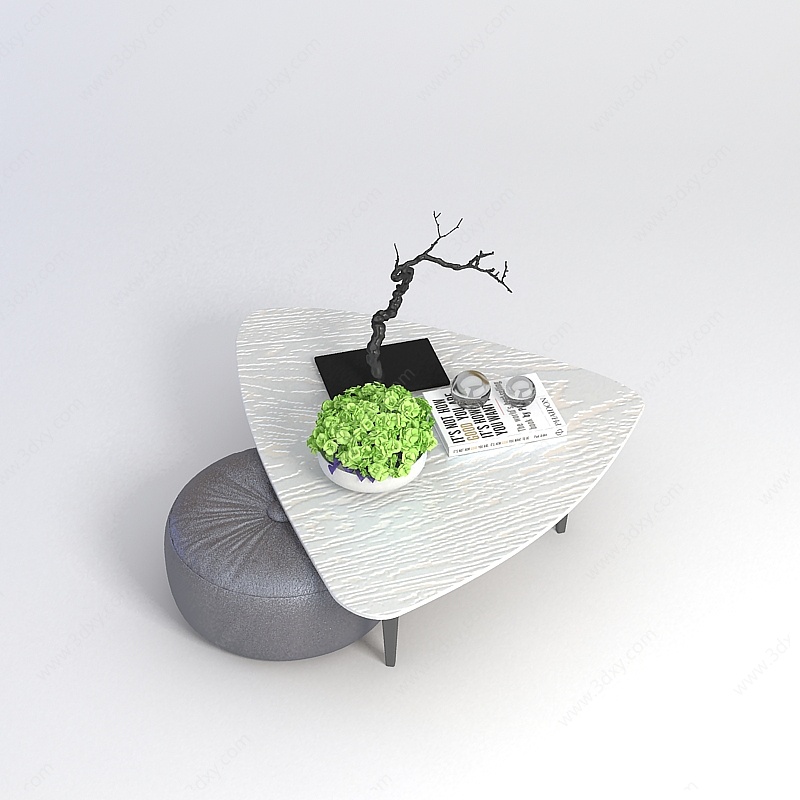 休闲茶几沙发凳组合3D模型