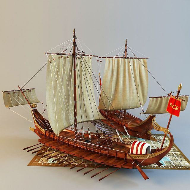 罗马战斗船3D模型