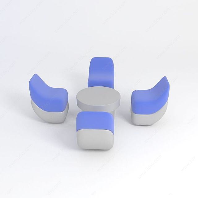 休闲桌椅组合3D模型