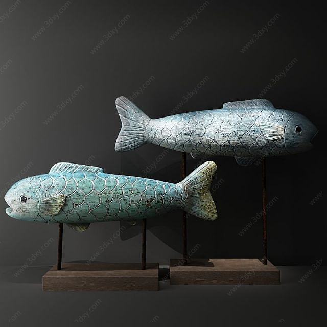 鱼摆件3D模型