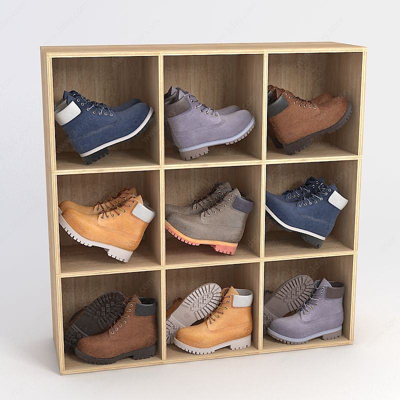 鞋架马丁靴3D模型