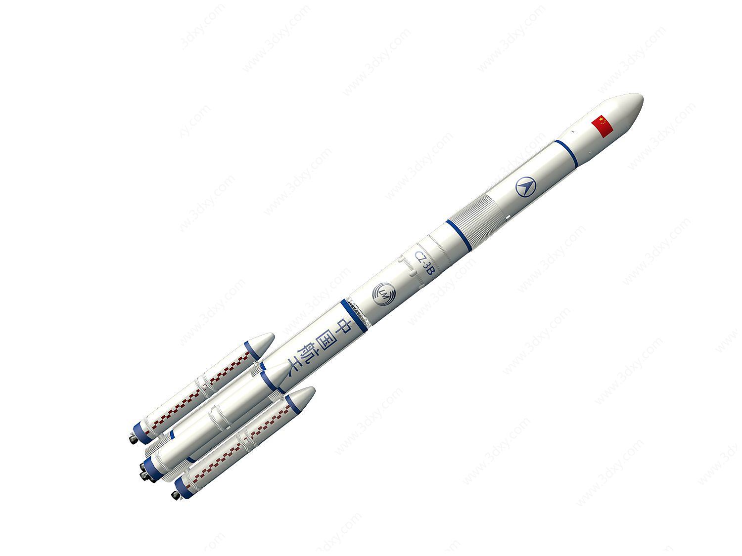长征三号火箭3D模型