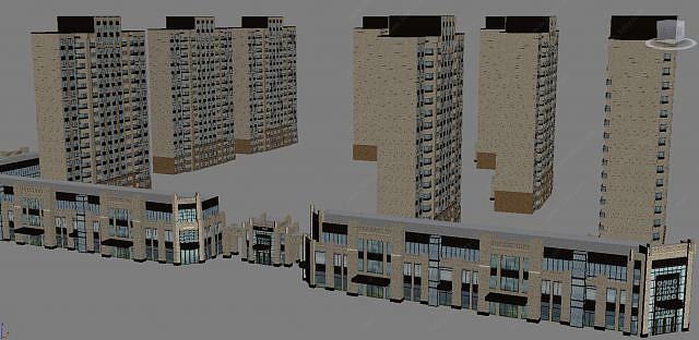 小区建筑3D模型