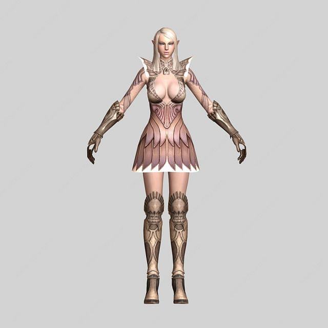 精灵美女战士3D模型