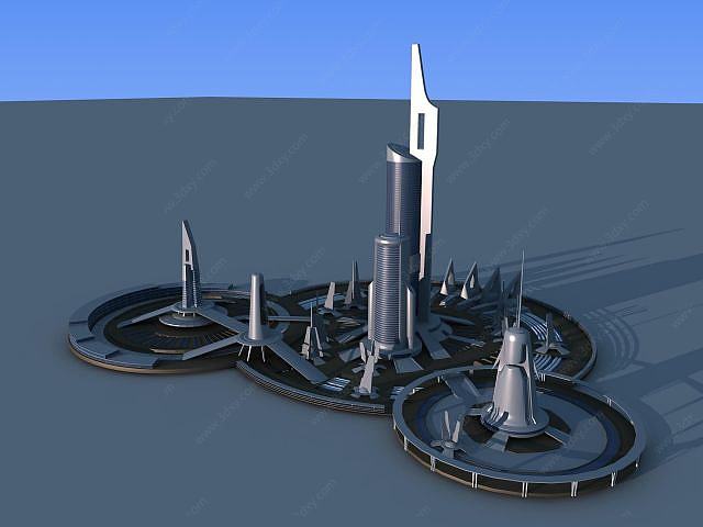 未来太空基地3D模型