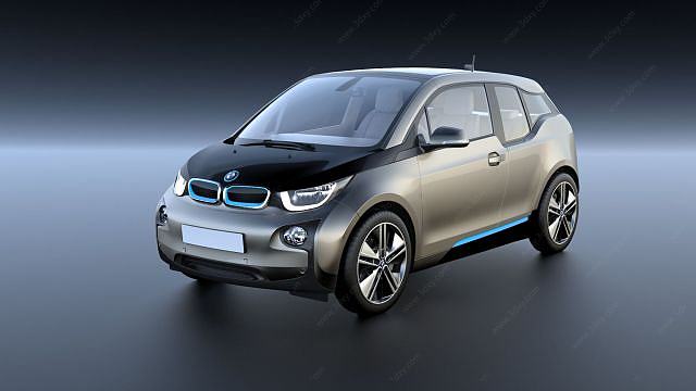 新能源纯电动汽车BMWi33D模型