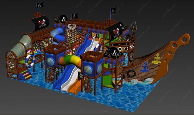 海盗船淘气堡3D模型