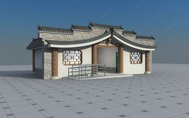 中式公共厕所3D模型