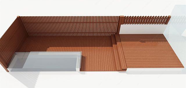 木围栏地板3D模型