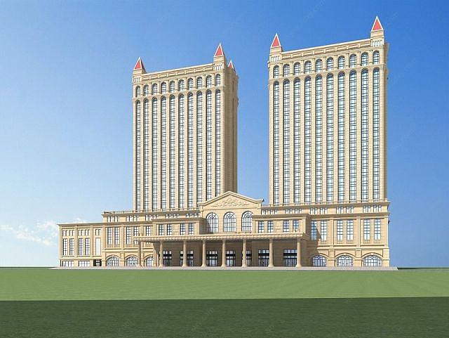 欧式酒店3D模型
