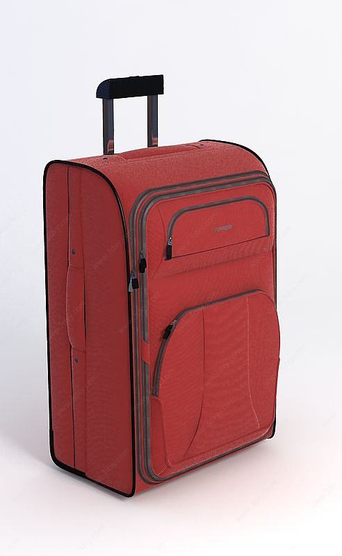 美式复古行李箱3D模型